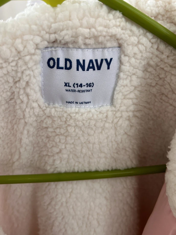 Girls Pink And White Puffer Jacket - Image 2 of 3