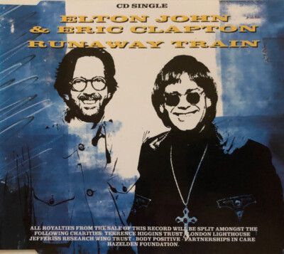 Elton John & Eric Clapton   Runaway Train   CD SINGLE  1992 RARE