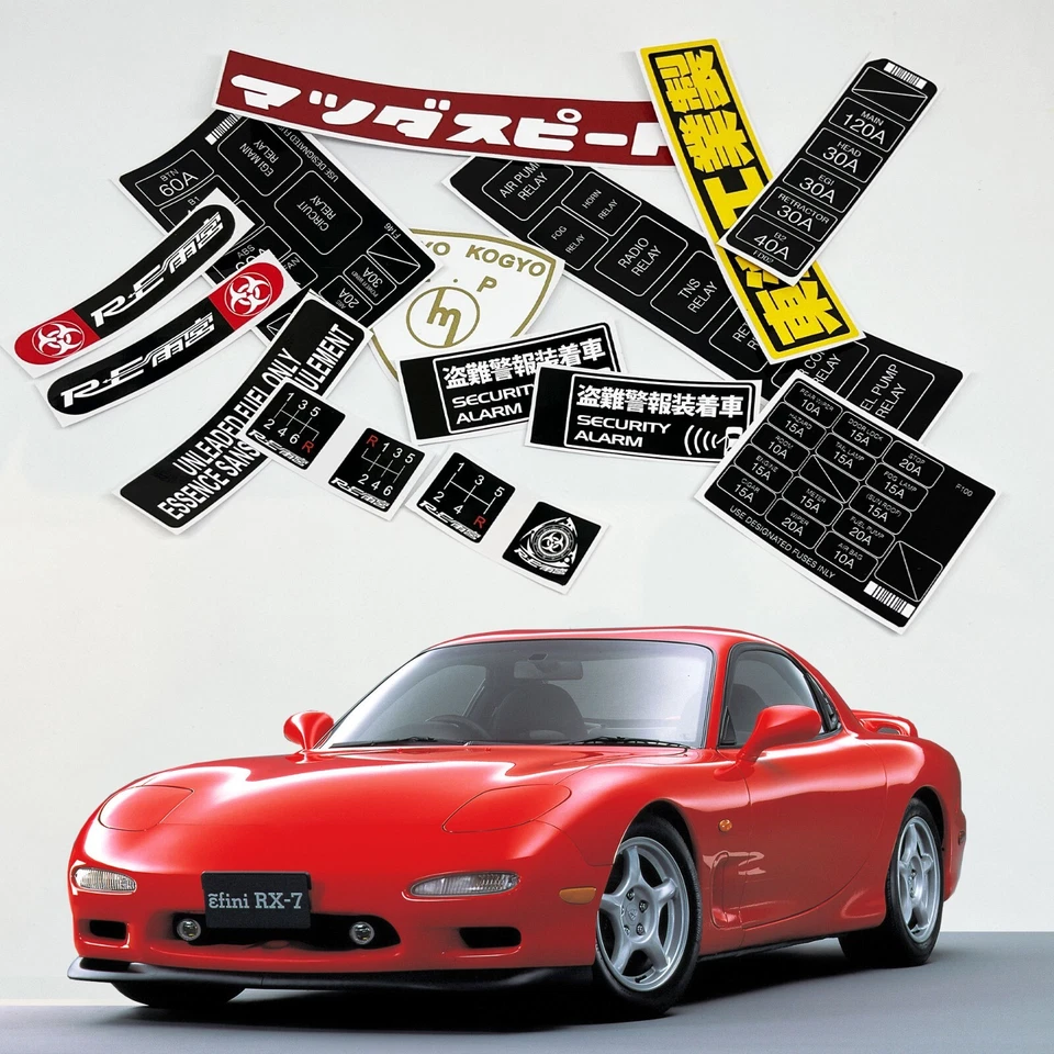 Mazda Rx7 Fd 13bt Restoration Warning Caution Engine Stickers Labels Fusebox - Изображение 4 из 4