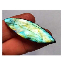34.2ct Natural Labradorite Marquise Cabochon AAA Untreated Unheated Canada