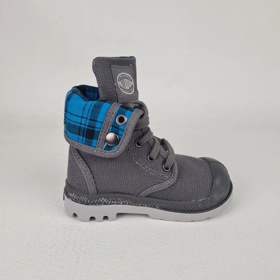 Botas holgadas para niños pequeños Palladium 22353043 de lona de vapor de metal gris talla 8 Foto 3 de 4