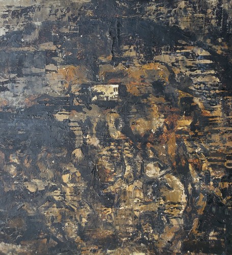 Cuadro óleo informal muro abstracto Otfried Mahnke firmado - Imagen 9 de 12