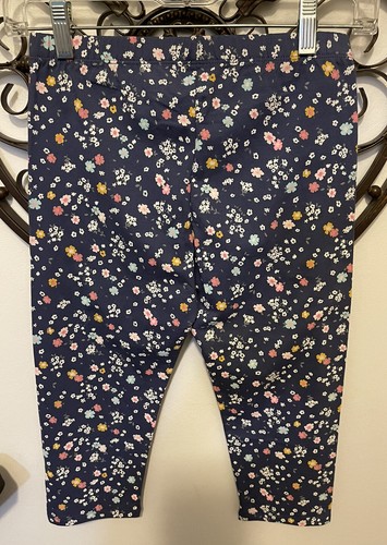 Large 14 Arizona Jean Co Floral Elastic Waist Girl's Pants Blue NWT - Picture 6 of 8