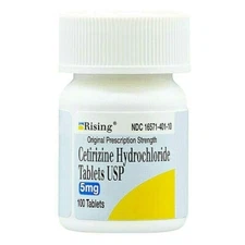 Rising CetirizineHCL 5mg 100Tabs Allergy Relief Antihistamine Generic Zyrtec2/26