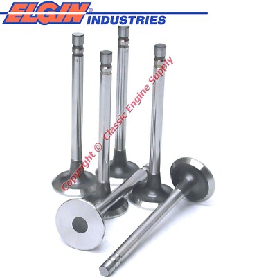 New Exhaust Valve Set of 6 Fits Some Chevy 1950-1989 194-292 6 Cylinder Engines