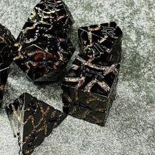 Sage's Warp Stones Red Dwarf Star Metal Polyhedral Dice Set | Dnd RPG