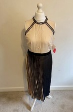 Little Mistress Dress Women’s UK 14 Black Nude Sleeveless Pleated Occasion BNWT