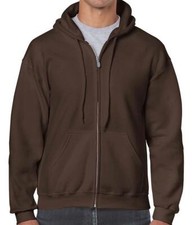 Gildan Heavy Full Zip Hoodie Mens Classic Hooded Sweatshirt Unisex Jumper Top
