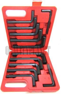 12 Pc JUMBO METRIC SAE Hex Keys Set Allen Wrenches MM Standard Large Tools 