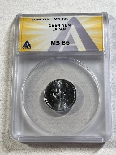 1984 Japan (Year 59) 1 Yen Graded MS 65 by ANACS - Picture 2 of 4