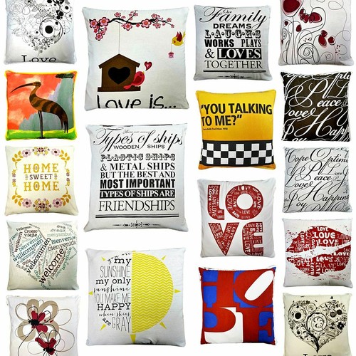 Large 24x24" / 60x60cm Cotton Retro Vintage Cushion Covers or Filled