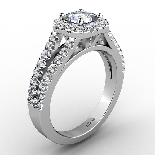 1 1/4ctw. Halo Round U Pave Set Diamond Engagement Women's Wedding Ring Jewelry - Picture 14 of 99