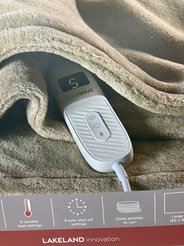 Lakeland StaySnug Velvety Taupe Heated Throw Blanket Electric - 第 2/7 張圖片