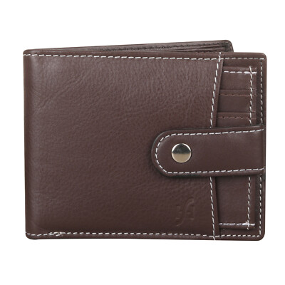 StarHide Man RFID Real Leather Slim CardHolder Wallet With Coin Pouch 1125 Brown
