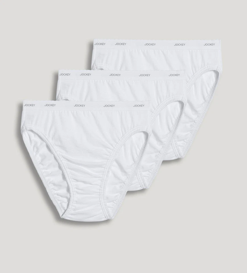 Женское жокейское классическое комфортное (белое) хлопковое нижнее белье французского покроя упаковка 3 шт. - Изображение 4 из 4