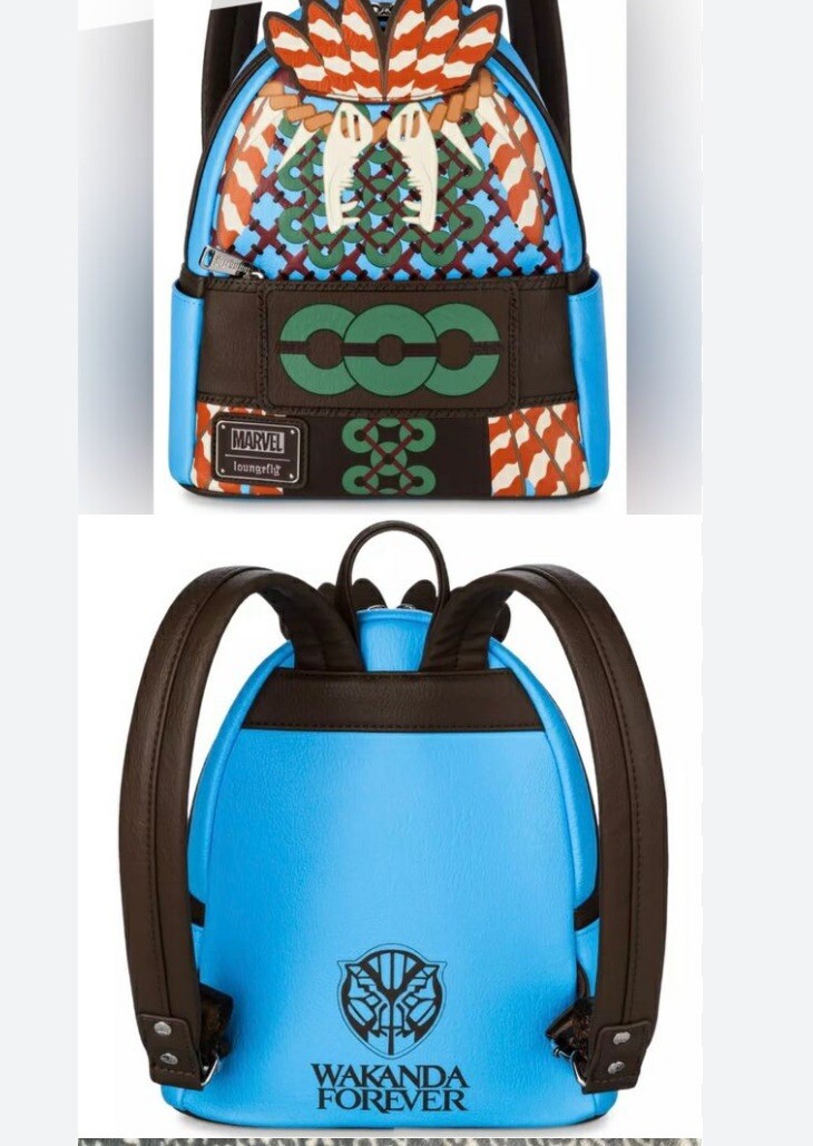 Disney Wakanda Forever Blue and Brown Backpack Disney Park Black Panther World of Wakanda Backpack Wakanda  main image 2