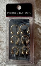 6 Piece Set- 16 Gauge Piercings Jewelry- 3 Sizes Septum