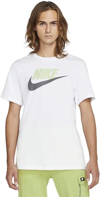 white and lime green nike shirt
