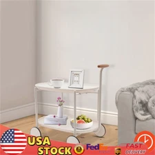 2Tier Carbon Steel Kitchen Trolley Cart Cart Rolling Storage Shelf W/ Handle ABS