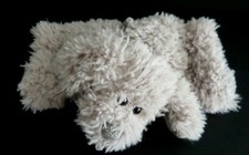R6. DOUDOU PELUCHE J-LINE CHIEN OSCAR GRIS BEIGE SCRATCH COUSSIN EXCELLENT ETAT