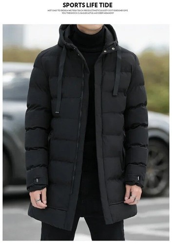 Winter Mens Jackets Men Hooded Casual Long Down Jackets Thicker Warm Parkas - Picture 10 of 25