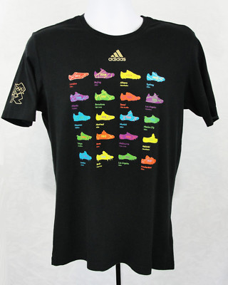 Adidas Olympic T Shirt Size M Winning Shoes London 2012 Black Cleat Sneaker