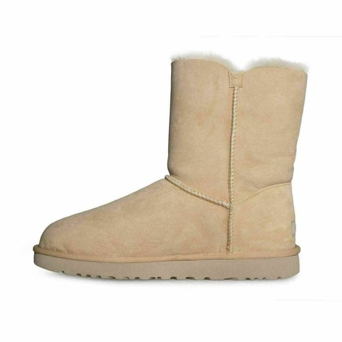 UGG DAELYNN SOFT OCHRE SUEDE SHEEPSKIN BOW WOMEN'S SHORT BOOTS SIZE US 12 NEW - Picture 4 of 7