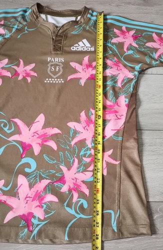 Stade Francais Paris Rugby Away Shirt 2007/2008 Adidas Large Trikot Gold Top E5K - Bild 6 von 9