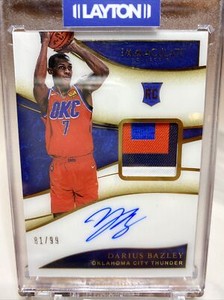 2019 Immaculate DARIUS BAZLEY Rookie 4 Color Patch Auto RPA RC #81/99 THUNDER