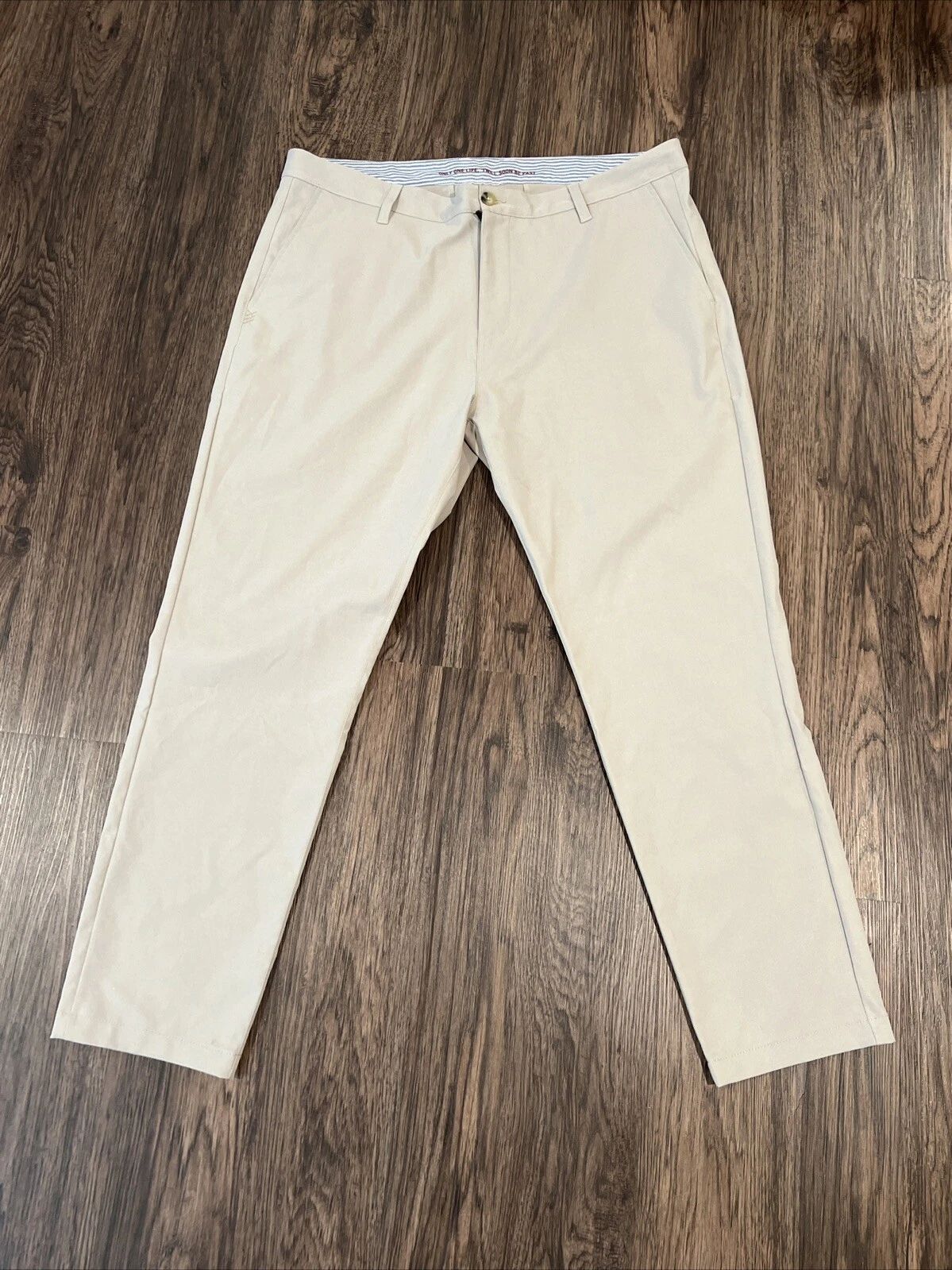 Rhone Tech Chino Pants Mens Size 38X30 Performance Straight Stretch Tan Khaki