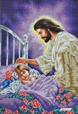 Jesus Bead Embroidery Kit DIY Stamped Bead Needlepoint Beadwork b650