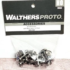 Walthers Proto 920-2302  36" Turned Metal Wheels with Metal Axles  12 Pack HO