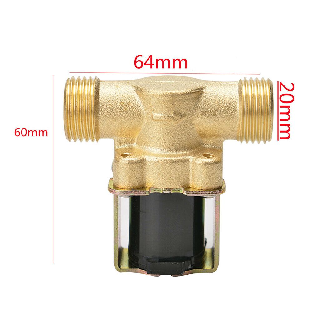 Messing Magnetventil Stromlos Geschlossen – 230V AC, G 3/8, Inkl. Stecker Und Spule, Für Wasser & Druckluft