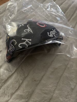ゆう　　　supreme MLB    7 1/2 Supreme Champions Box Logo New Era Black Cap Hat 7 1/2 Navy