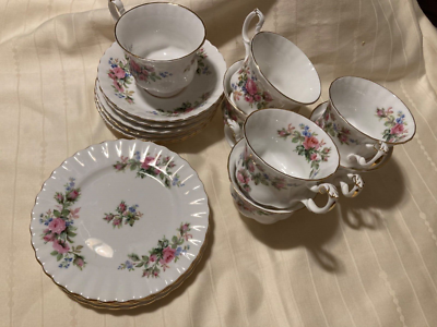   MOSS ROSE ロイヤルアルバート 18) PCS Royal Albert Moss Rose 1956 England | eBay