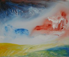 Original contemporary acrylic landscape painting on canvas listed by the artist