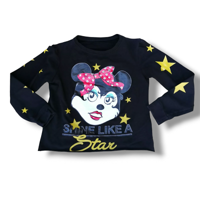 Sudadera Mujer Negra Cuello Redondo Súper Star Vintage Made IN Italy Alega  S