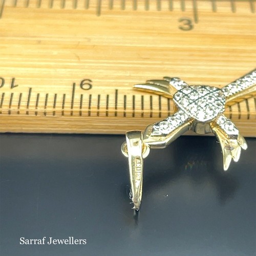 9ct Solid Hallmarked HEART Gold CROSS PENDANT Lab Created Diamond 24x16mm NEW - Picture 10 of 12