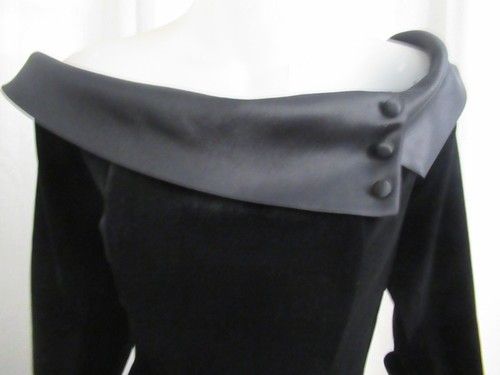 Alex Evenings Atemberaubendes Schwarz Samt Cocktailkleid Satin Rollkragen Bündchen 14 - Bild 3 von 7