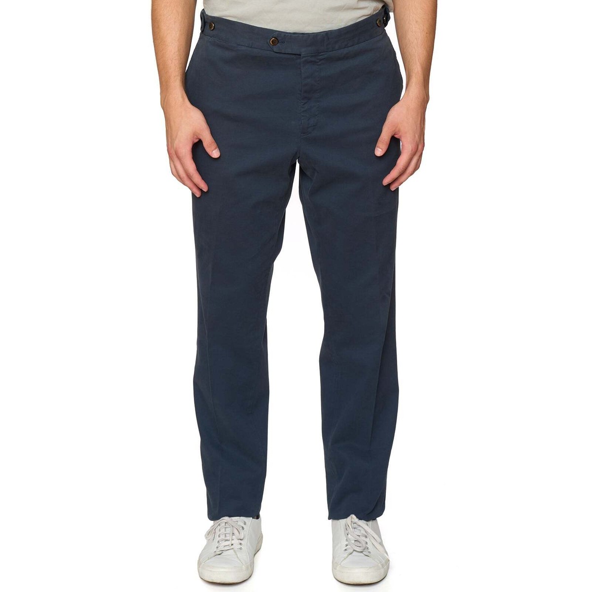 PT PANTALONI TORINO Navy Blue Cotton Slim Fit Chino Pants EU 56