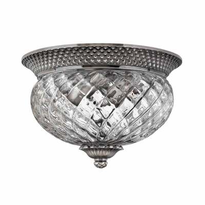 Ecru Nickel Glamour Klassisch Deckenlampe Deckenleuchte 2x60W/E27 30,5x20,3 [cm]