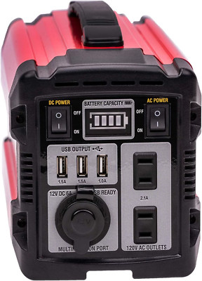 PORTABLE POWER STATION GENERATOR 300W w/Lithium-Ion Battery, Solar Powered