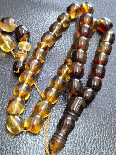 Amber Beads Rosary AMBER ROSARY Misbah Tasbih 33 Barrel amber beads 43g - Picture 15 of 24