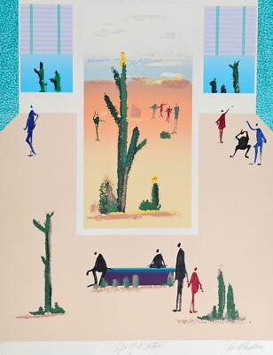 Leo Posillico Life of a Cactus Desert Landscape Art SIGNED Serigraph '88 AP7/10
