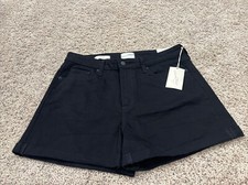 Women's High-Rise Pull-On Shorts Black Universal Thread Size 12