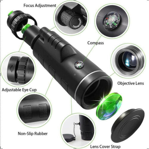 Quality Day/Night Vision 40x60 Zoom Outdoor Monocular Telescope Starscope A+ - Picture 5 of 15