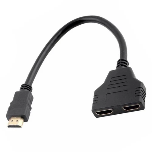  Video Splitter Audio Connectors for Monitor Male Dual Female Adapter LCD