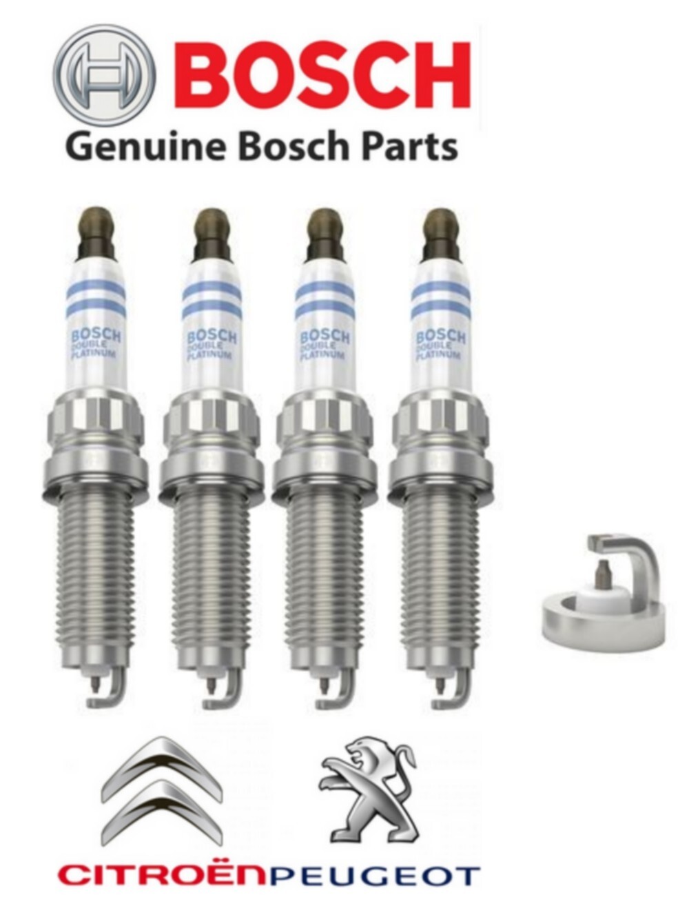 Bougies d'allumage 1.2THP anti-ratés moteur Bosch ZR6SPP3320 pour véhicules Peugeot Citroën