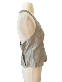 Anne Fontaine Paris Romeo Linen Blend Waistcoat Corset Vest Top Size 40 US 6/8