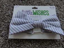 NEW KIDS GRAY  WHITE STRIPED BOW TIE   AGES 4 BY LITTLE WISHES